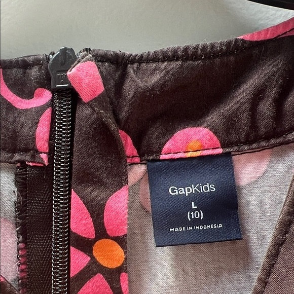 Gap Kids Floral Pink and Black Sleeveless Dress - Picture 2 of 3